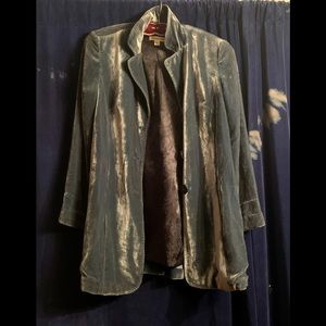 Coldwater creek P14 "blue-steel " velvet feel long jacket